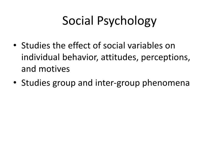 social psychology