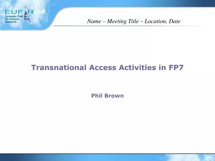 transnational access activities in fp7