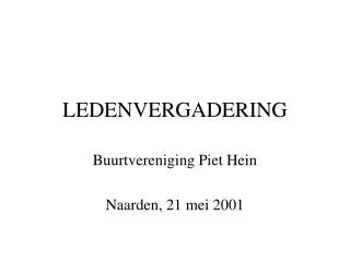 ledenvergadering