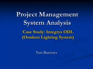Project Management System Analysis
