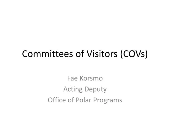 committees of visitors covs