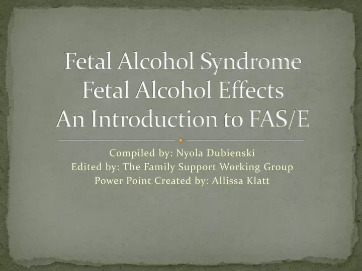fetal alcohol syndrome fetal alcohol effects an introduction to fas e