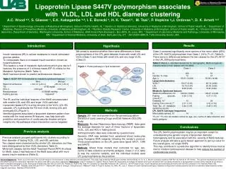 Lipoprotein Lipase S447V polymorphism associates with VLDL, LDL and HDL diameter clustering