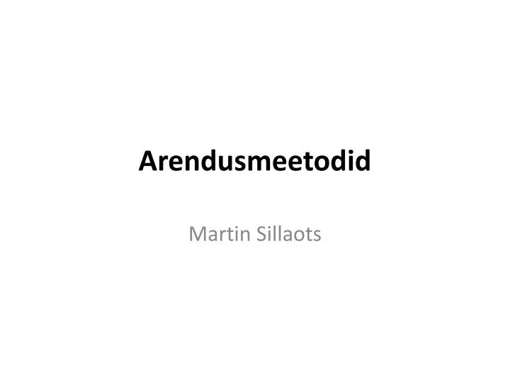 arendusmeetodid