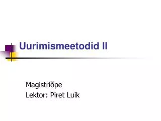 uurimismeetodid ii