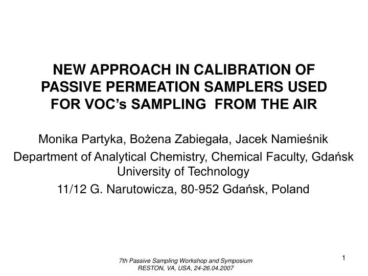 new approach in calibration of passive permeation samplers used for voc s sampling from the air