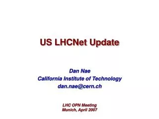 US LHCNet Update