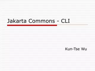 Jakarta Commons - CLI