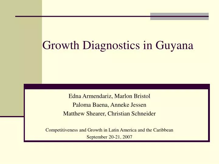 growth diagnostics in guyana