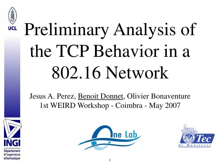 preliminary analysis of the tcp behavior in a 802 16 network