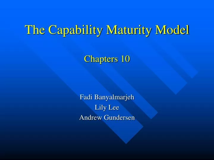 the capability maturity model chapters 10