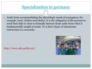 Specialization in germany