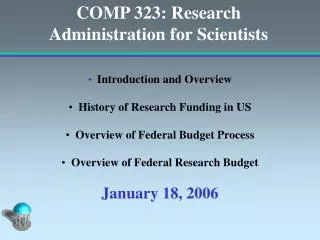 COMP 323: Research Administration for Scientists