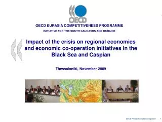 OECD EURASIA COMPETITIVENESS PROGRAMME INITIATIVE FOR THE SOUTH CAUCASUS AND UKRAINE