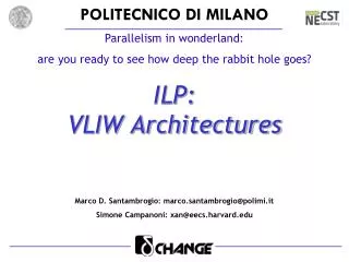 ILP: VLIW Architectures