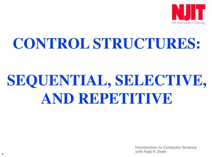 control structures sequential selective and repetitive