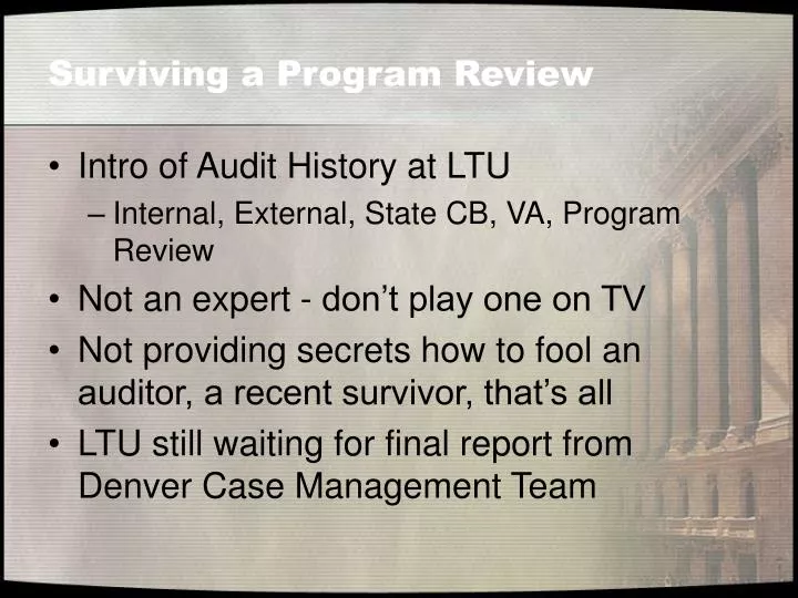 surviving a program review
