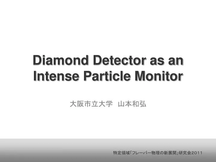 diamond detector as an intense particle monitor