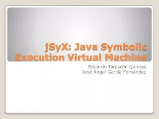 jsyx java symbolic execution virtual machine