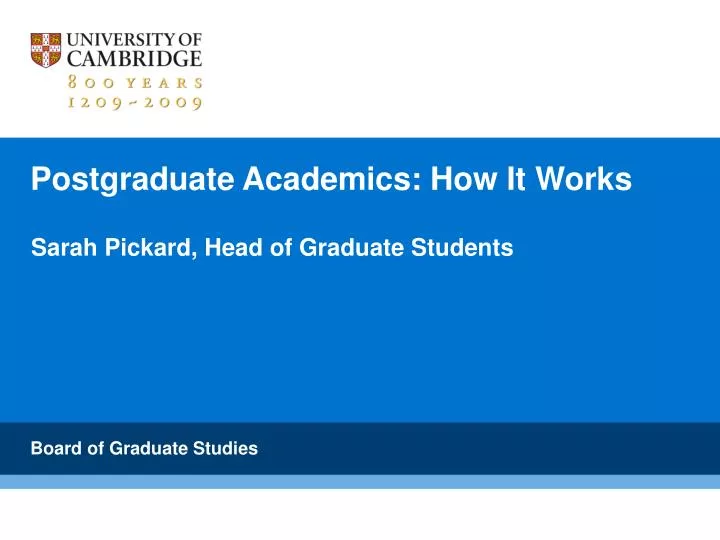 postgraduate academics how it works