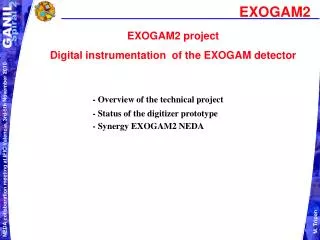 EXOGAM2 project Digital instrumentation of the EXOGAM detector