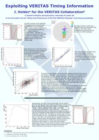 Exploiting VERITAS Timing Information J. Holder a for the VERITAS Collaboration b