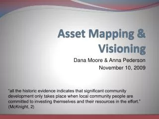 Asset Mapping &amp; Visioning