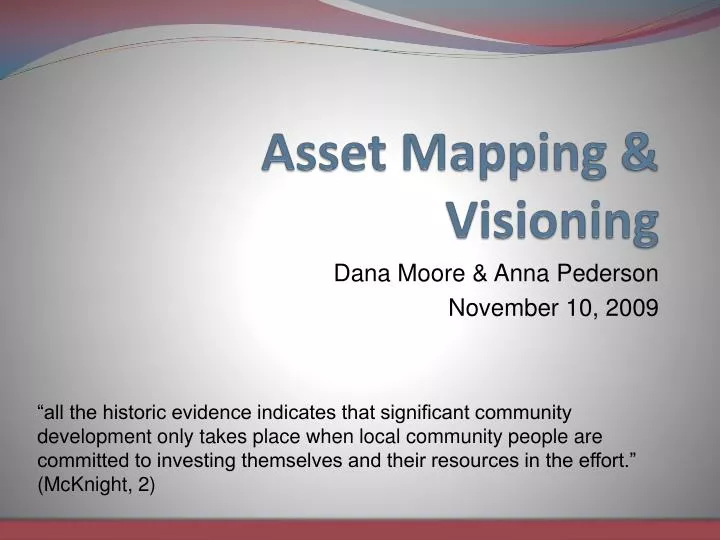 asset mapping visioning