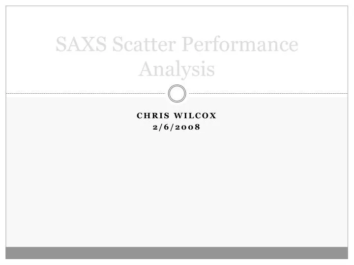 saxs scatter performance analysis