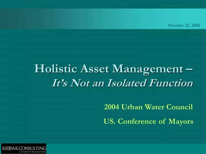 holistic asset management it s not an isolated function