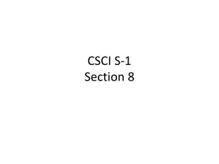 CSCI S-1 Section 8