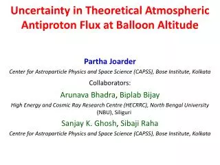 Uncertainty in Theoretical Atmospheric Antiproton Flux at Balloon Altitude