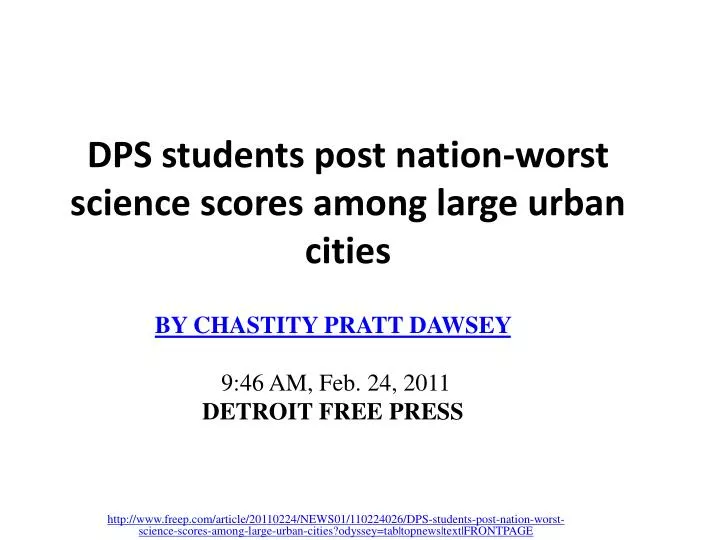 dps students post nation worst science scores among large urban cities