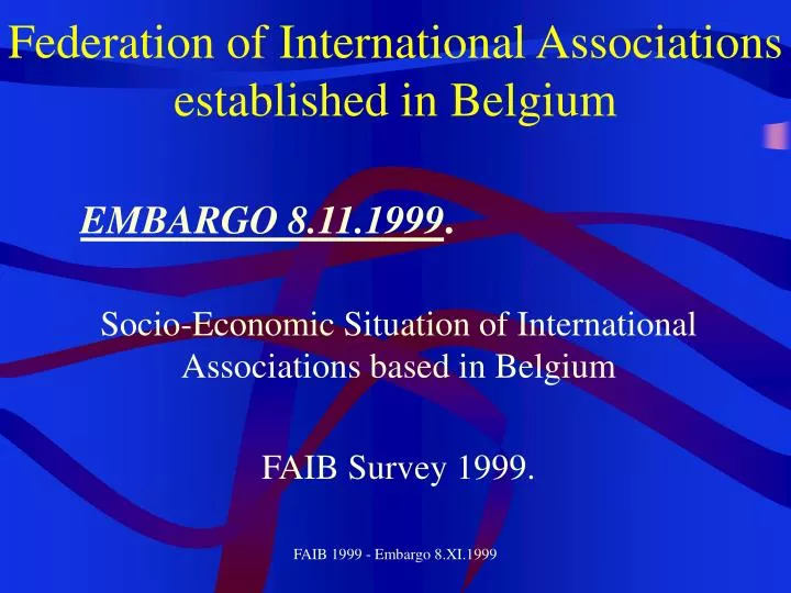 federation of international associations established in belgium