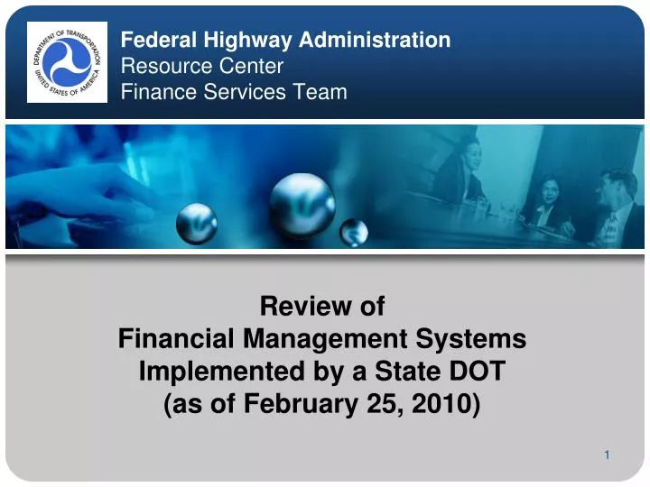 federal highway administration resource center finance services team
