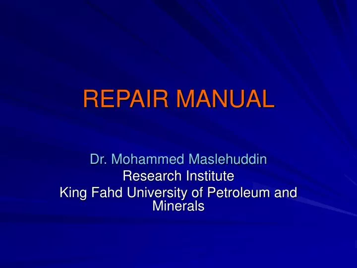 repair manual