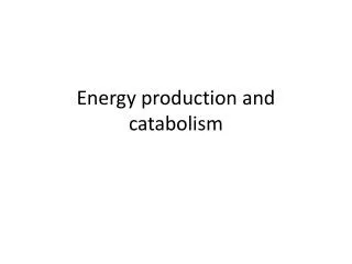 Energy production and catabolism