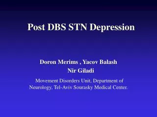Post DBS STN Depression
