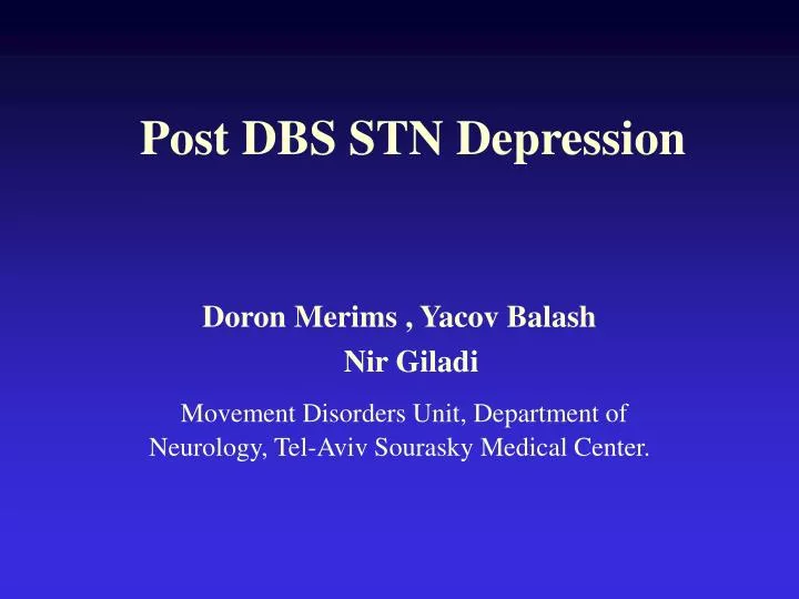 post dbs stn depression