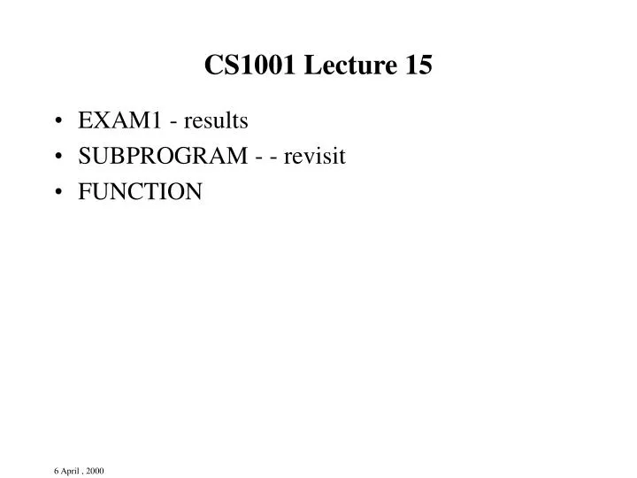 cs1001 lecture 15