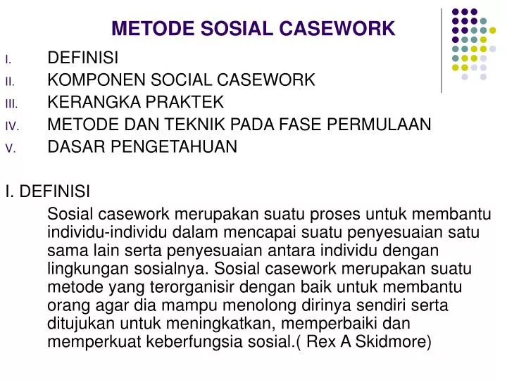 metode sosial casework