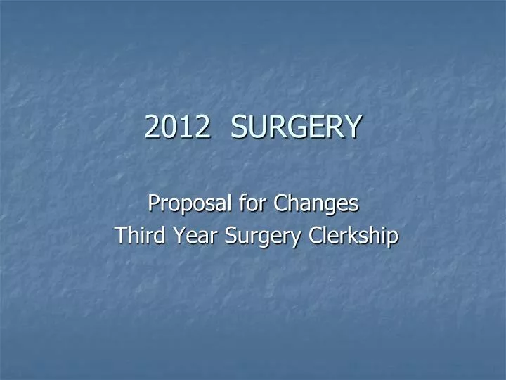 2012 surgery