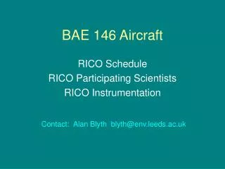 BAE 146 Aircraft