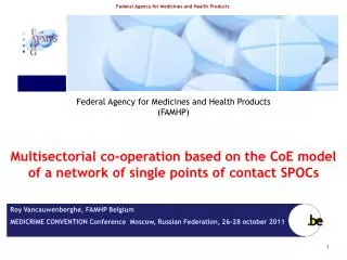 Medicrime Convention: Art.17 &amp; Art.22 Network of SPOCs model: targets &amp; obstacles Purpose