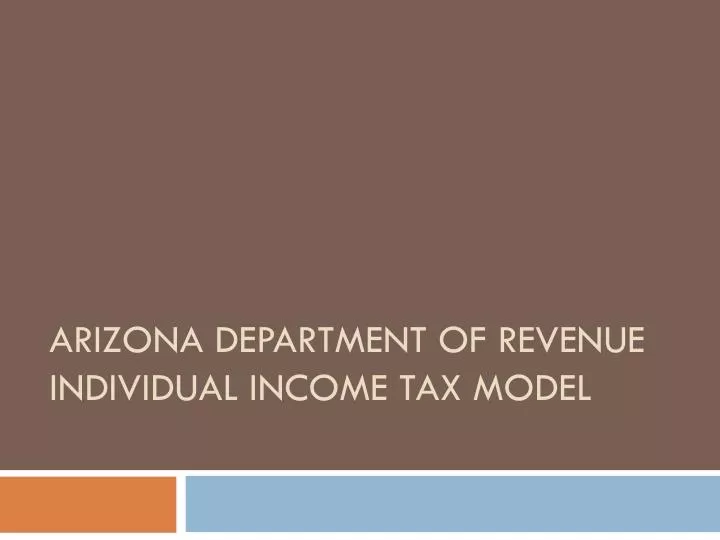 arizona department of revenue individual income tax model