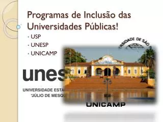 programas de inclus o das universidades p blicas