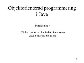 objektorienterad programmering i java