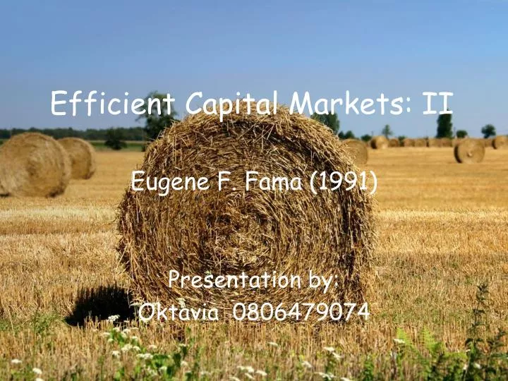 efficient capital markets ii