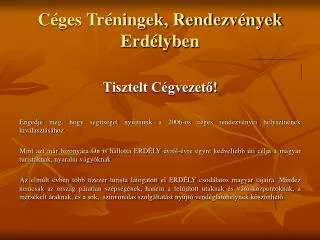 c ges tr ningek rendezv nyek erd lyben