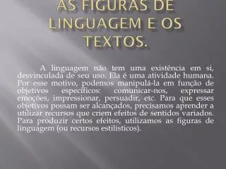 as figuras de linguagem e os textos